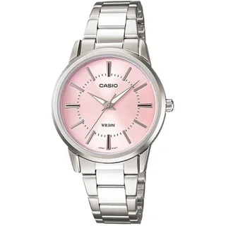 ساعت مچی زنانه کاسیو Casio LTP-1303D-4A | بند استیل نقره‌ای، صفحه صورتی کلاسیک و رسمی