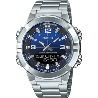 ساعت مچی مردانه Casio مدل AMW-870D-2A | بند استیل و صفحه آبی اسپرت