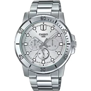 ساعت مچی مردانه کاسیو Casio MTP-VD300D-7E | بند استیل ضدزنگ، صفحه سیلور، ۳ موتور فعال