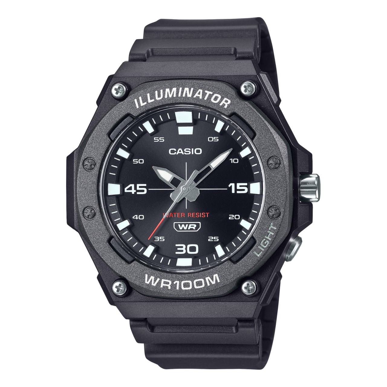 ساعت مچی مردانه Casio مدل MW-620h-1avdf | بند رزینی مشکی ،صفحه مشکی | اسپرت و مقاوم