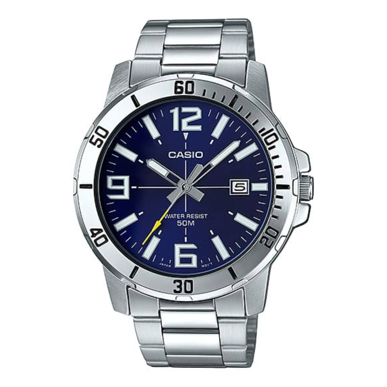 ساعت مچی مردانه کاسیو Casio MTP-VD01D-2B – بند استیل، صفحه آبی، کلاسیک روزمره