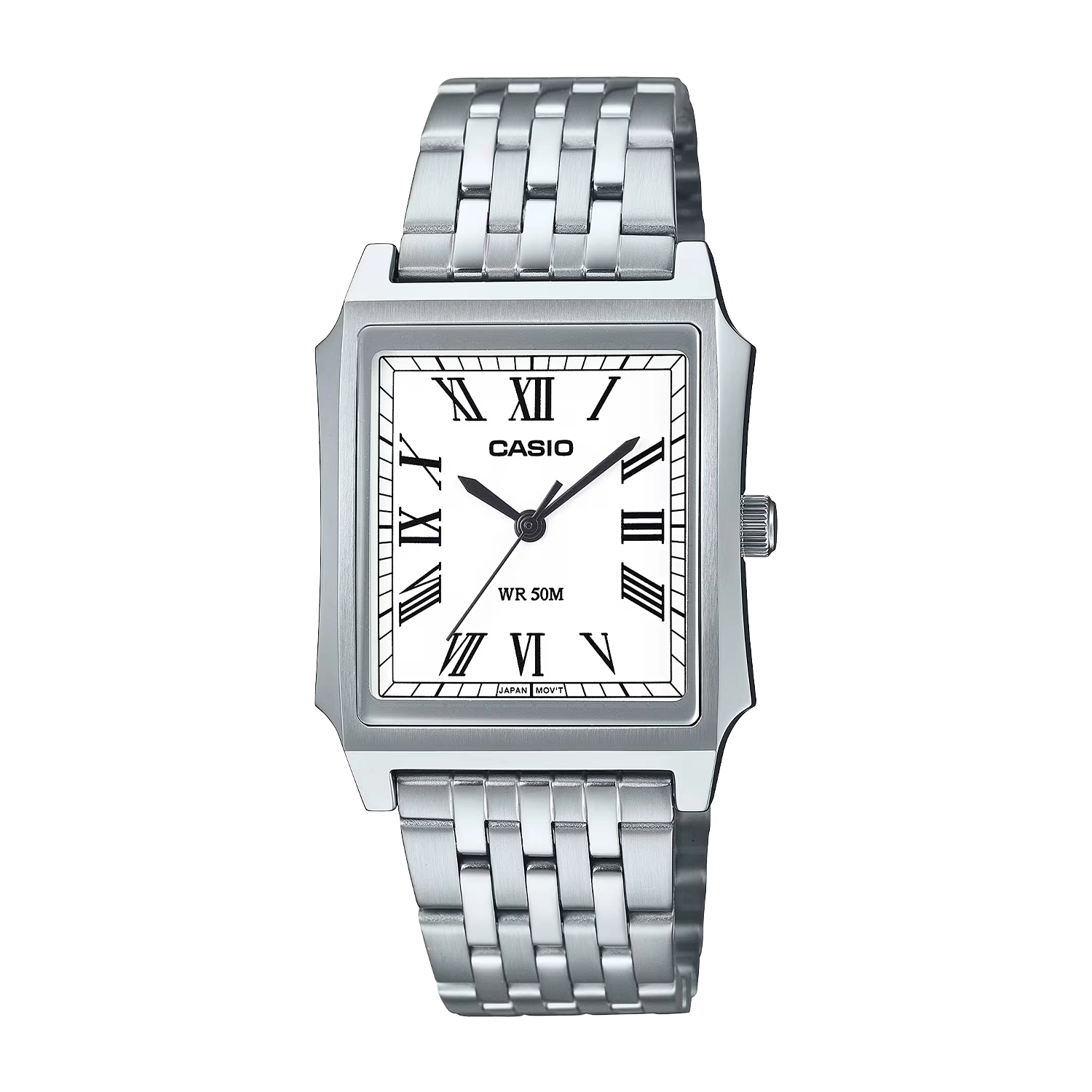 ساعت مچی مردانه کاسیو Casio MTP-B190D-7B | بند استیل نقره‌ای، صفحه سفید | کلاسیک و رسمی
