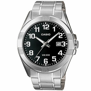 ساعت مچی مردانه کاسیو Casio MTP-1308D-1B | بند استیل نقره‌ای، صفحه مشکی کلاسیک و رسمی