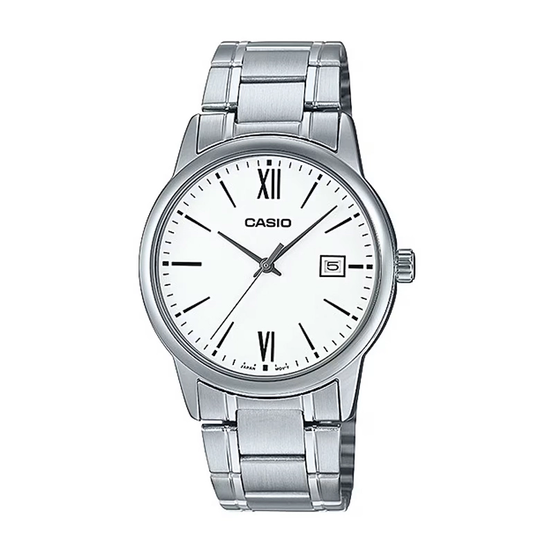 ساعت مچی مردانه کاسیو Casio MTP-V002D-7B3UDF | بند استیل نقره‌ای، صفحه سفید کلاسیک و رسمی