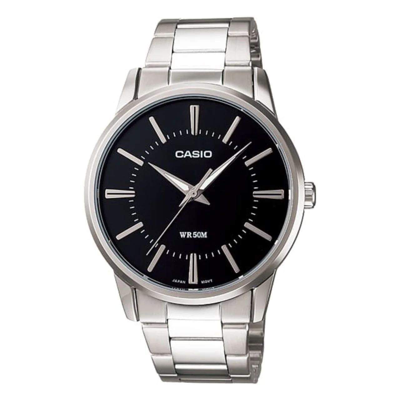 ساعت مچی مردانه کاسیو Casio MTP-1303D-1AVDF | بند استیل نقره‌ای، صفحه مشکی کلاسیک و رسمی