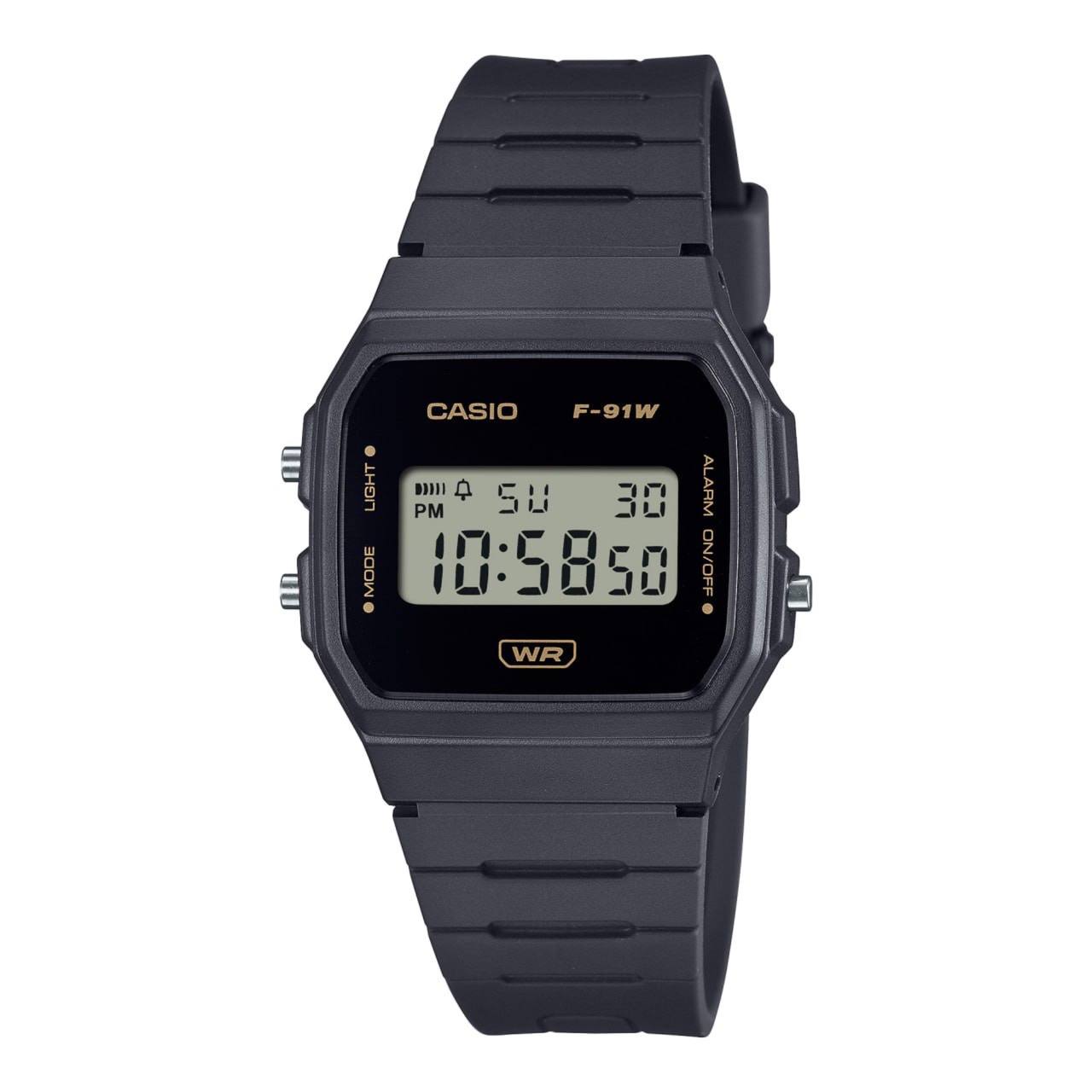 ساعت مچی Casio مدل F-91WB-8ADF | بند رزینی مشکی و صفحه دیجیتال مشکی