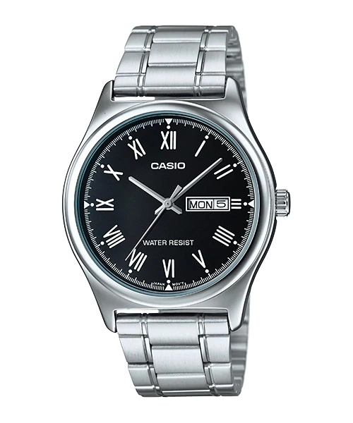 ساعت مچی مردانه کاسیو Casio MTP-V006D-1B | بند استیل نقره‌ای، صفحه مشکی کلاسیک و رسمی