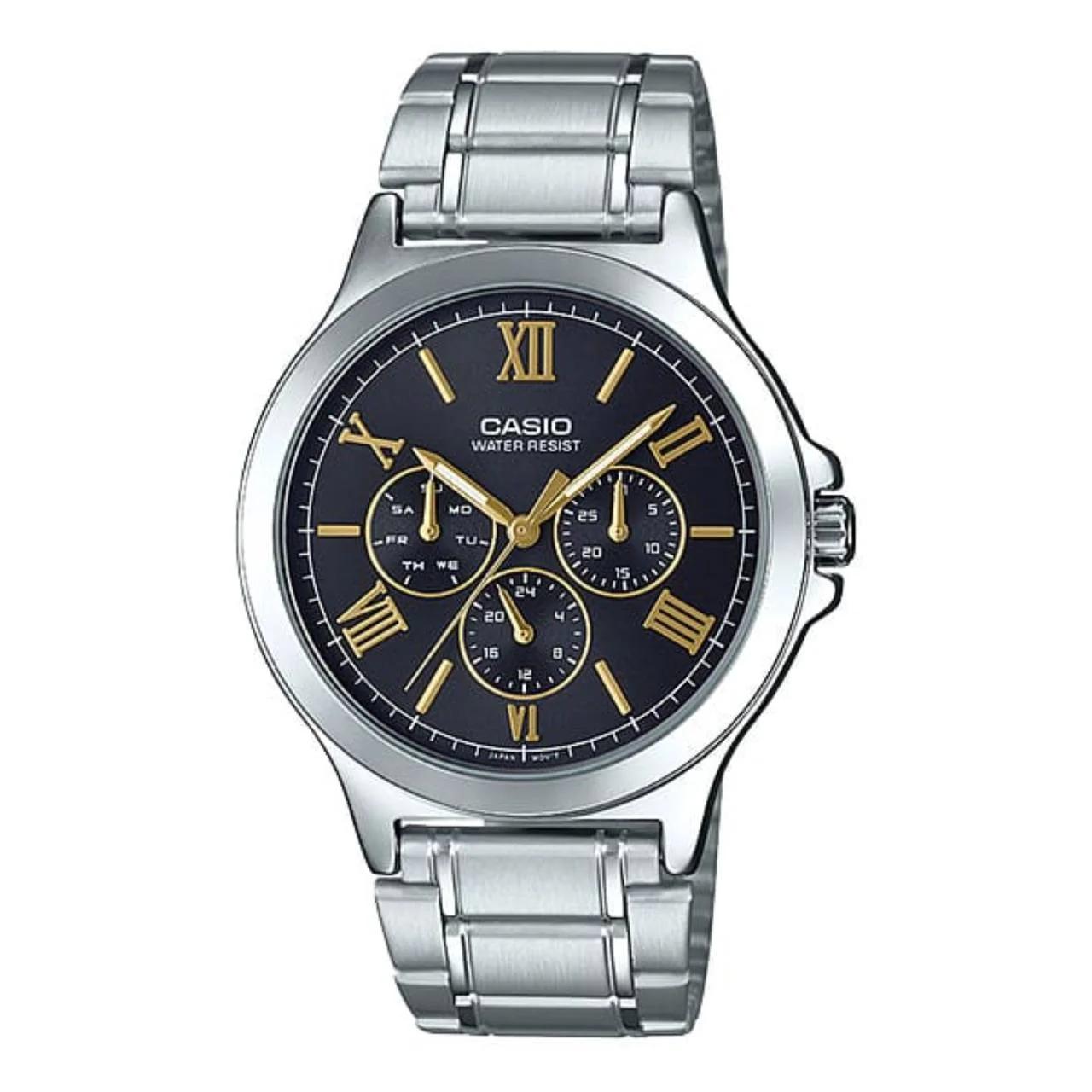 ساعت مچی مردانه کاسیو Casio MTP-V300D-1A2 | بند استیل، صفحه مشکی مینیمال و کلاسیک