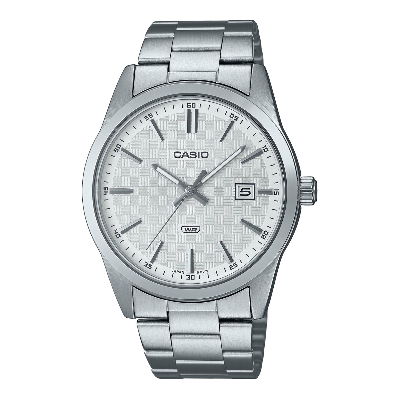 ساعت مچی مردانه Casio مدل MTP-VD03D-7AUDF | بند استیل نقره‌ای با صفحه سفید کلاسیک