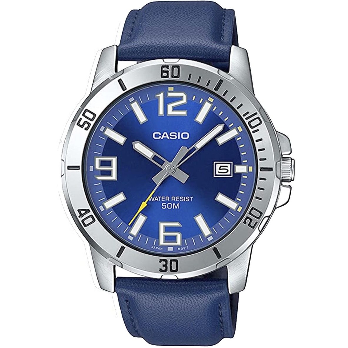 ساعت مچی مردانه کاسیو Casio MTP_VD01L_2B – بند چرمی آبی، صفحه آبی، روزمره