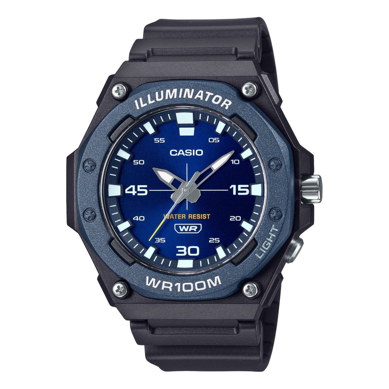 ساعت مچی مردانه Casio مدل MW-620H-2A | بند رزینی مشکی ،صفحه آبی | اسپرت و مقاوم