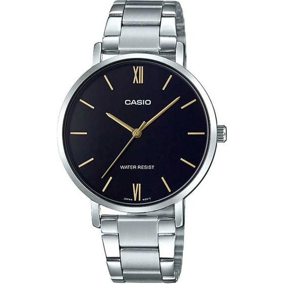 ساعت مچی زنانه Casio مدل LTP-VT01D-1BUDF | بند استیل نقره ای و صفحه مشکی اسپرت