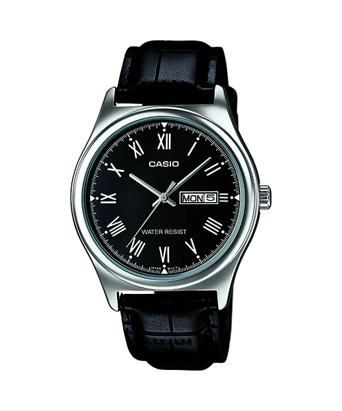 ساعت مچی مردانه کاسیو Casio MTP-V006L-1B | بند چرمی مشکی، صفحه مشکی کلاسیک و رسمی